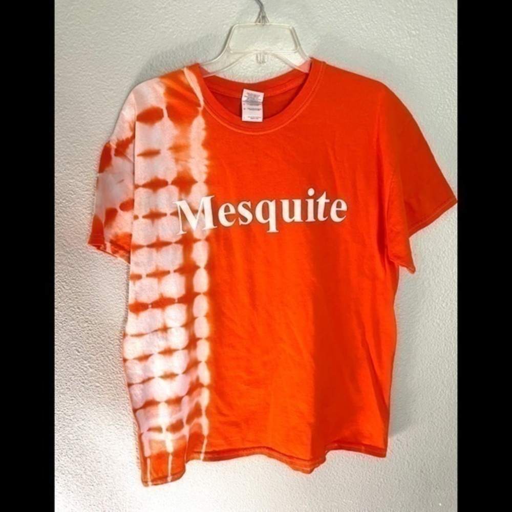 GILDAN Orange tie dye MESQUITE T-shirt size large
